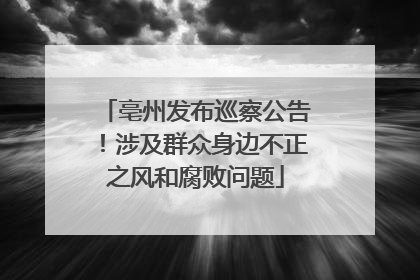 亳州发布巡察公告！涉及群众身边不正之风和腐败问题